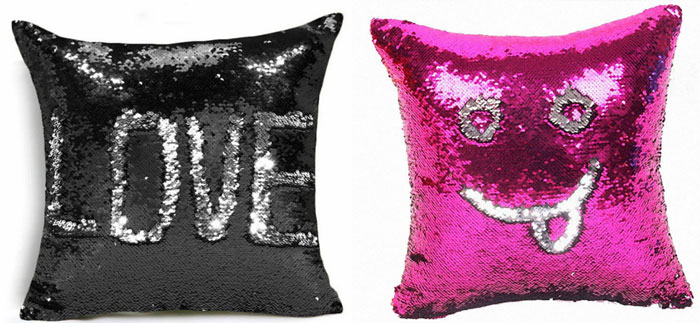 Created Hot DIY Two Tone Glitter Sequins Throw Pillows Cafe Home Decorative Cushion Case Sofa Car Covers